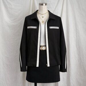 Y2K Black & White Bomber Jacket XL